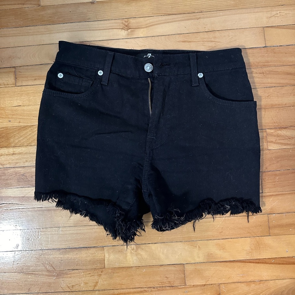 Black jean shorts